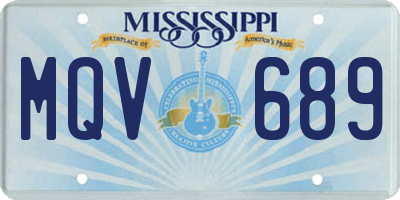 MS license plate MQV689