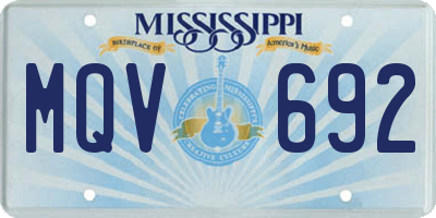 MS license plate MQV692