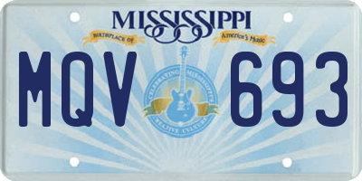 MS license plate MQV693