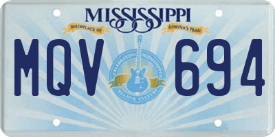 MS license plate MQV694