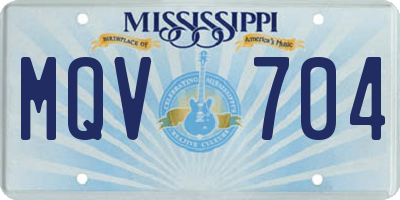 MS license plate MQV704