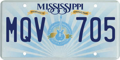 MS license plate MQV705