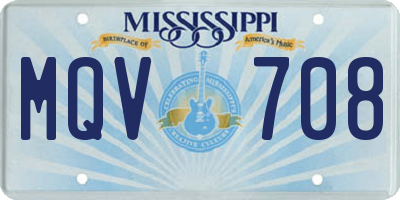 MS license plate MQV708