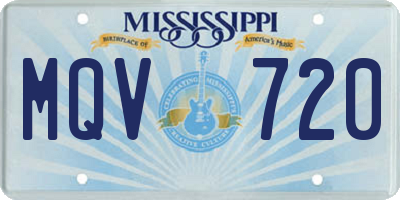 MS license plate MQV720