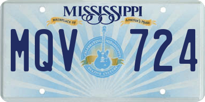 MS license plate MQV724