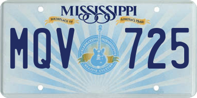 MS license plate MQV725