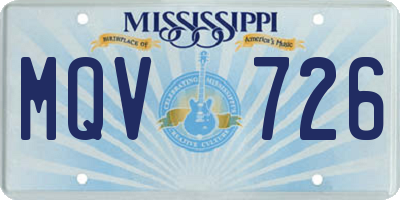 MS license plate MQV726