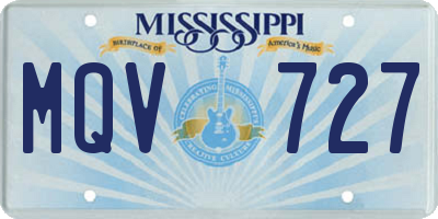 MS license plate MQV727