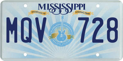 MS license plate MQV728