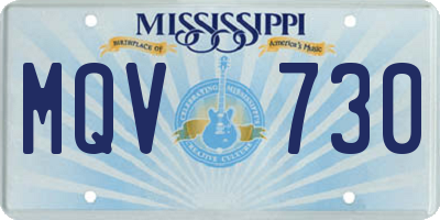 MS license plate MQV730