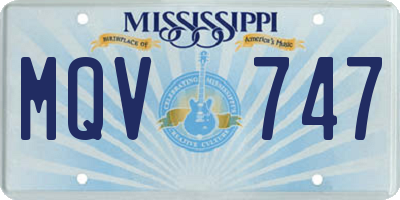 MS license plate MQV747