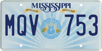 MS license plate MQV753