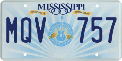 MS license plate MQV757