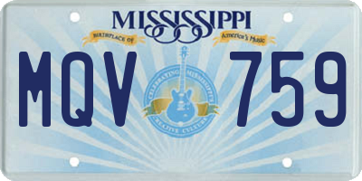 MS license plate MQV759