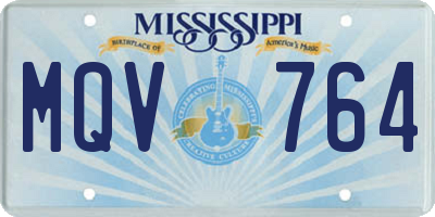 MS license plate MQV764