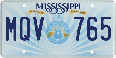 MS license plate MQV765