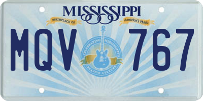 MS license plate MQV767