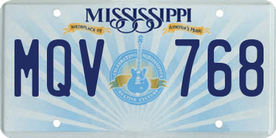 MS license plate MQV768