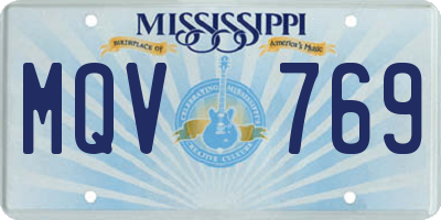 MS license plate MQV769