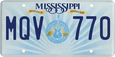 MS license plate MQV770