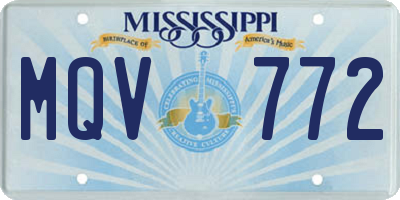 MS license plate MQV772