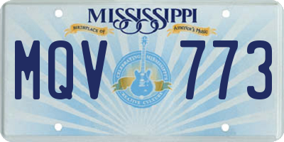 MS license plate MQV773