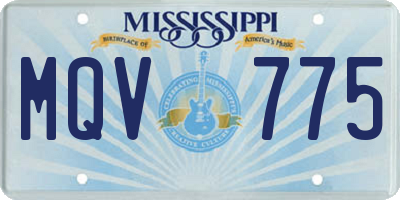 MS license plate MQV775