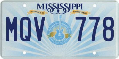 MS license plate MQV778