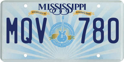 MS license plate MQV780
