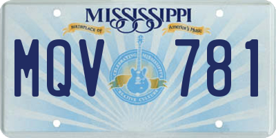 MS license plate MQV781