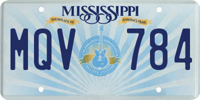 MS license plate MQV784