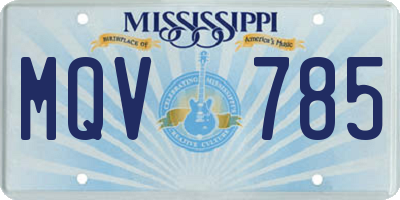 MS license plate MQV785