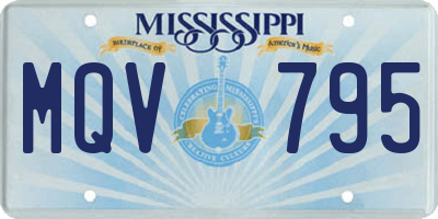 MS license plate MQV795