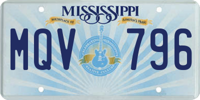 MS license plate MQV796