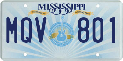 MS license plate MQV801