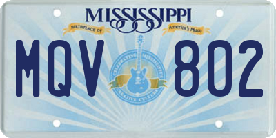 MS license plate MQV802