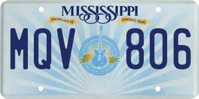 MS license plate MQV806