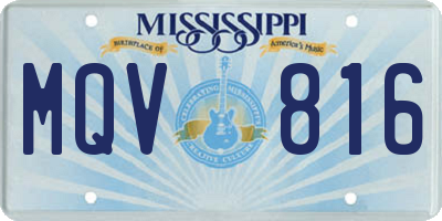 MS license plate MQV816