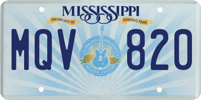 MS license plate MQV820