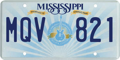 MS license plate MQV821