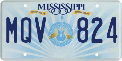 MS license plate MQV824