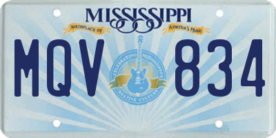 MS license plate MQV834