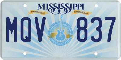 MS license plate MQV837