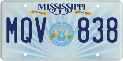 MS license plate MQV838