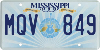 MS license plate MQV849