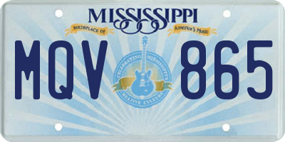 MS license plate MQV865