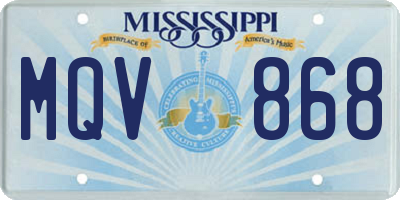 MS license plate MQV868