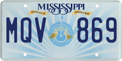 MS license plate MQV869