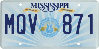 MS license plate MQV871