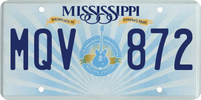 MS license plate MQV872